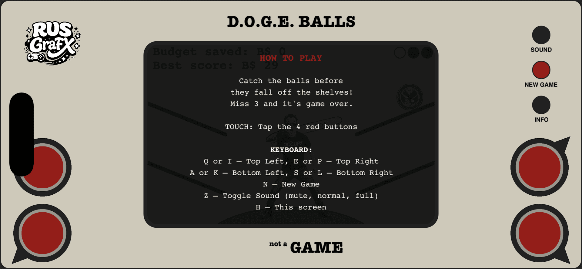 D.O.G.E. Balls help screen